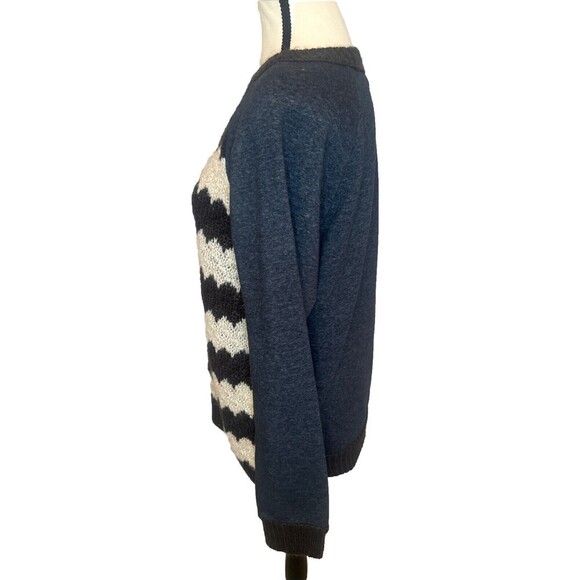 Women’s Joe Fresh Striped Crew Neck Sweatshirt Sweater Color Block Sz L - Picture 3 of 10